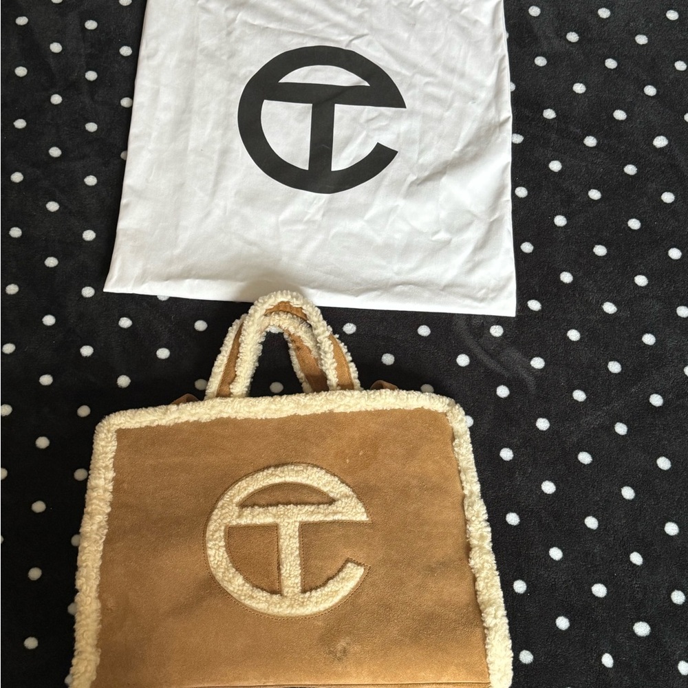 Telfar Tan Shearling Tote Bag